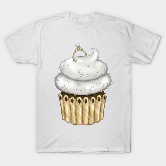 Sweet Engagement Cupcake - Vanilla T-Shirt by Thedustyphoenix